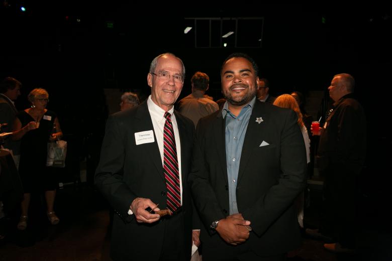 Brice Harris, chancellor emeritus, California Community Colleges and Los Rios Community College District; and Jan Garlick