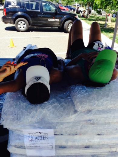 Post race "Glacier Crushed Ice Bed" Post race "Glacier Crushed Ice Bed"