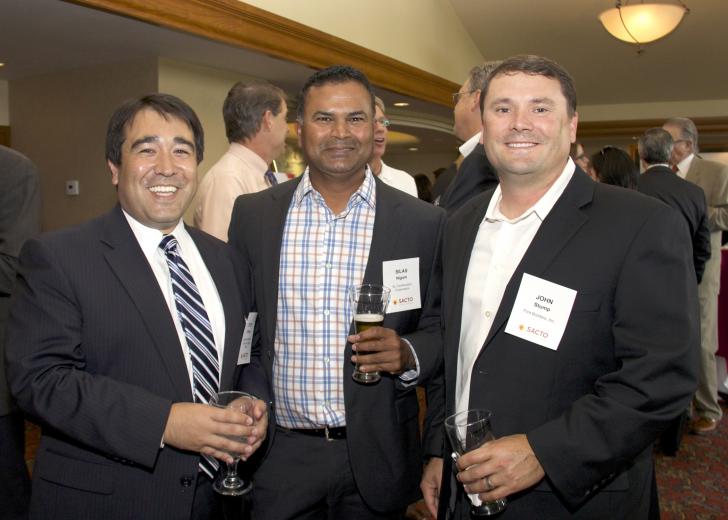 Peter Tateishi, chief executive officer, Sacramento Regional Builders Exchange; Silas Nigam, project executive, XL Construction Corporation and John Stump, president, Flint Builders, Inc Peter Tateishi, chief executive officer, Sacramento Regional Builders Exchange; Silas Nigam, project executive, XL Construction Corporation and John Stump, president, Flint Builders, Inc