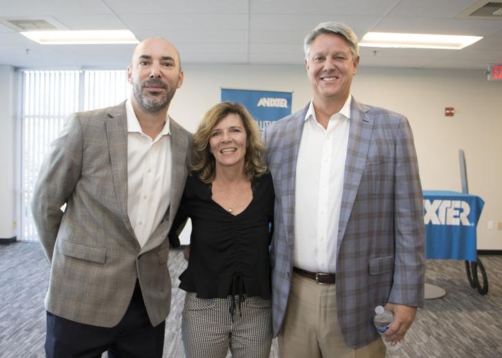 Zachary LaFever, director of marketing, Anixter; Korey Kerscher Sarokin, regional business developer, Anixter; and Bill Geary, executive vice president, Anixter