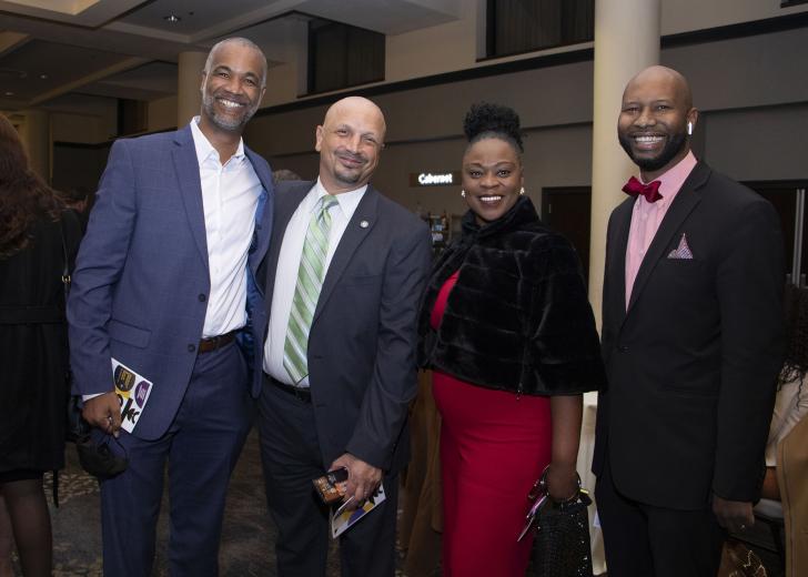 Larry Lee, president
and publisher, The Observer Media Group; Mark Orr, board
member, SBCC, and director of athletics, Sacramento State;
Mia Settles-Tidwell, vice president for inclusive excellence,
Sacramento State; Karif Lawrence, board member, SBCC