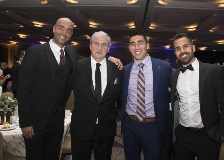 Mark Briggs, head coach, Sacramento Republic FC; Kevin Nagle, chairman and CEO, Sacramento Republic FC; Cameron Iwasa, forward, Sacramento Republic FC; and Rodrigo Lopez, forward, Sacramento Republic FC