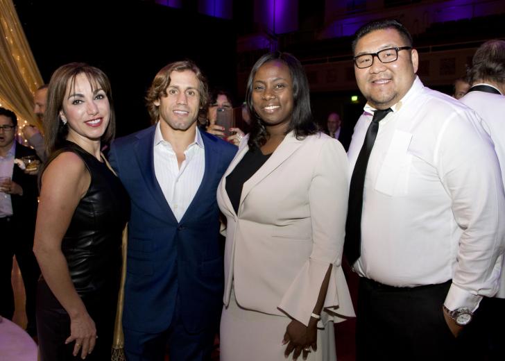 Shari Little, manager, commercial delivery, SMUD; Urijah Faber, Ultimate Fighting Championship Hall of Fame inductee and owner, Urijah Faber’s Ultimate Fitness; Rhonda Staley-Brooks, community development, outreach and education manager, SMUD; and Kao Nyuan Saephanh, community engagement representative, SMUD