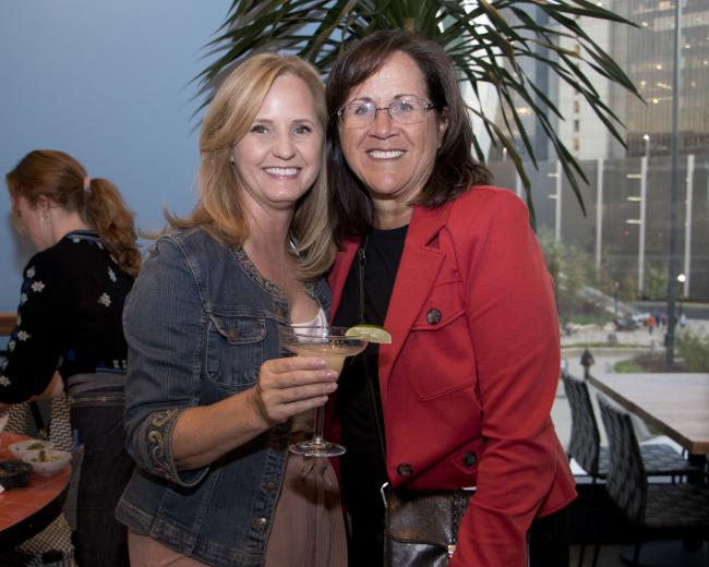 Traci Rockefeller, owner, T-Rock Communications; and Christi Woodwards, general manager, Downtown Commons