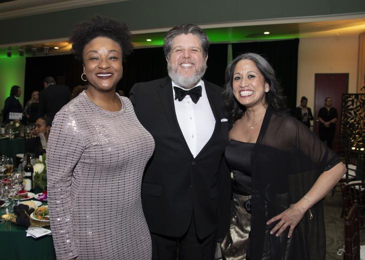 Shara Perkins Murphy, senior legislative aide, California State Assembly; Ryan Murphy, senior vice president and managing director, Fidelity Investments; and Lisa Cardoza, vice president of university advancement, Sacramento State