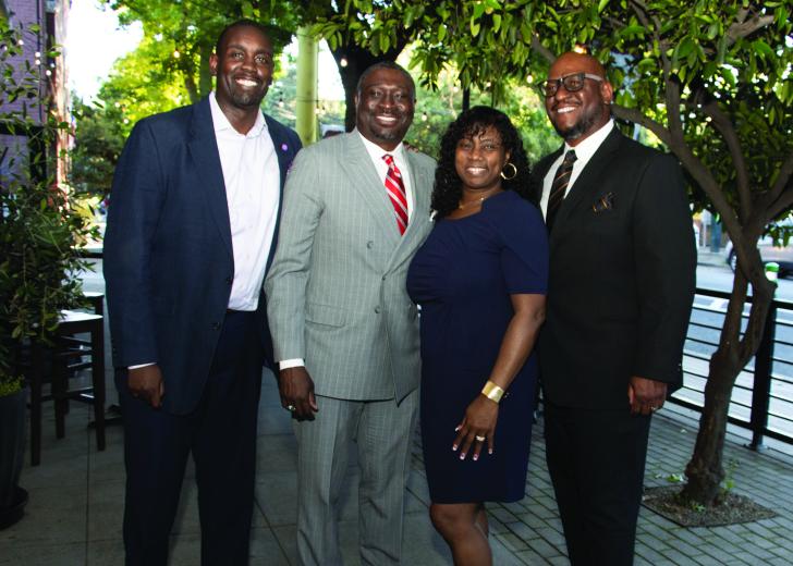 Jose Bodipo-Memba, chief diversity officer, SMUD; Jahmal Miller, chief administration officer, Mercy Medical Group; Rhonda Staley-Brooks, director of community relations, outreach and support, SMUD; and Mark Adams, workforce development manager, Teichert