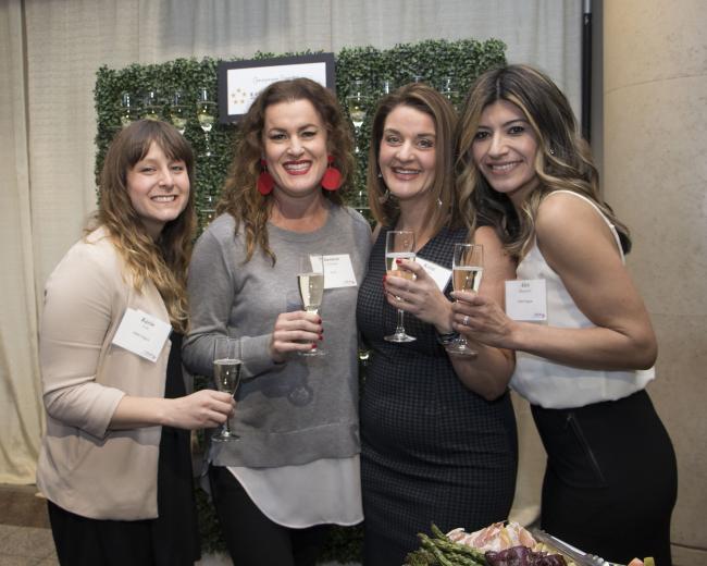 Karin Cole, account manager, KBM-Hogue; Shannon O’Donnell, territory sales manager, Knoll; Kristi Rolak, vice president and general manager, KBM-Hogue; and Alexandria Blangeres, director, KBM-Hogue