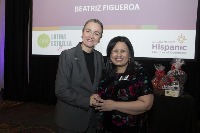 Liliana Ferrer Silva, mexican consulate general, Mexican Consulate General in Sacramento; and Cathy Rodriguez Aguirre, president and CEO, Sacramento Hispanic Chamber of Commerce