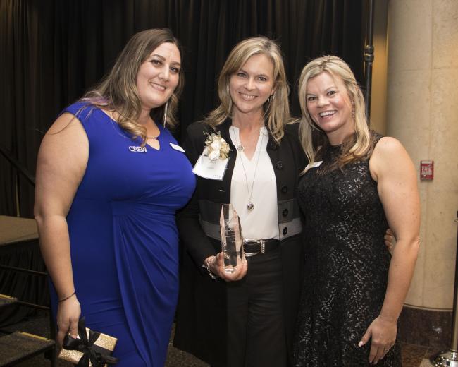 Lisa Schoepflin, senior audit manager, CohnReznick; Mary Teichert, Outstanding Women in Real Estate in Construction award recipient, and executive vice president and chief operating officer, Teichert; Jen Matulich, senior vice president and business development officer, Five Star Bank