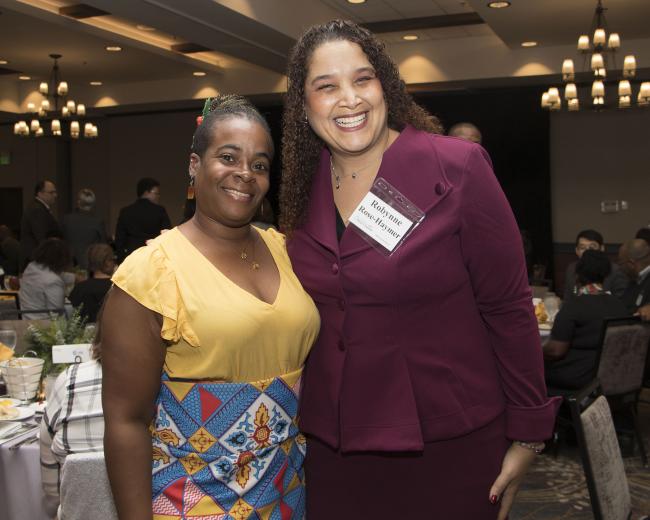 Mariama Sims, billing operations manager, AT&T; and Robynne Rose-Haymer, executive director, Wind Youth Services
