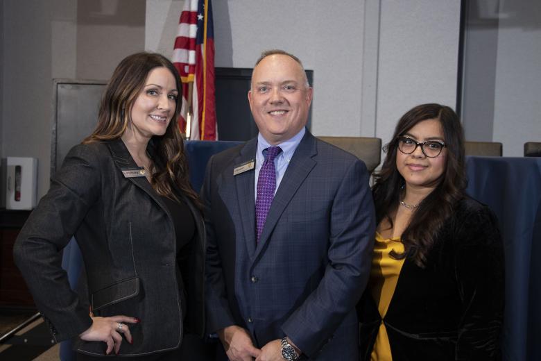 Lindsey Shores, manager of business development and loan participations, SchoolsFirst Federal Credit Union; Jason Stiles, vice president of loan participations, SchoolsFirst Federal Credit Union; and Dalia Velazquez, branch manager, SchoolsFirst Federal Credit Union, and chair, Sacramento Valley Credit Union Network