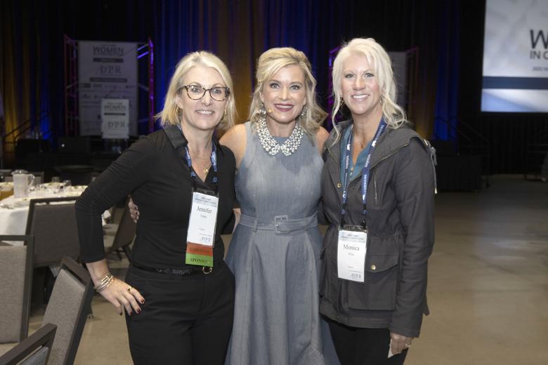 Jennifer Frahm, Northern California regional executive, Kitchell; Julie Brown, conference guest speaker and author; and Monica Witte, project manager, Kitchell