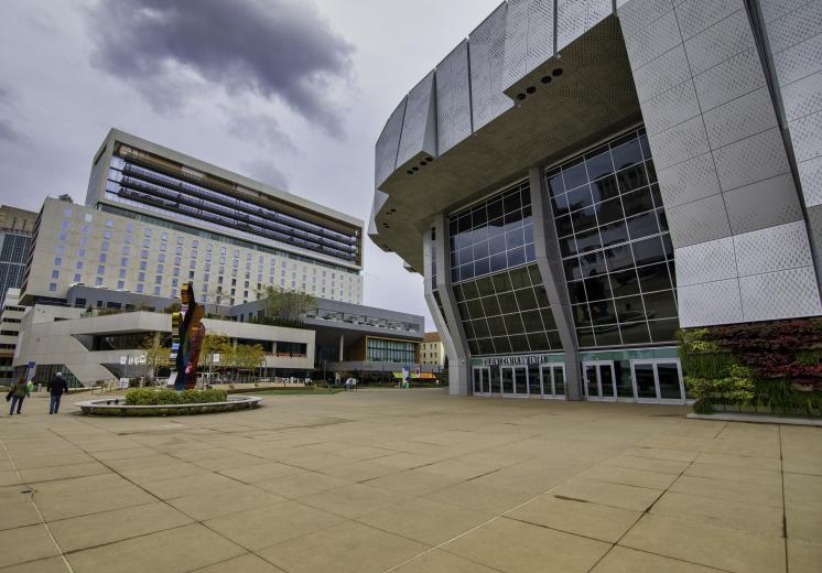 Outside the Golden 1 Center when a Kings game had originally been scheduled.