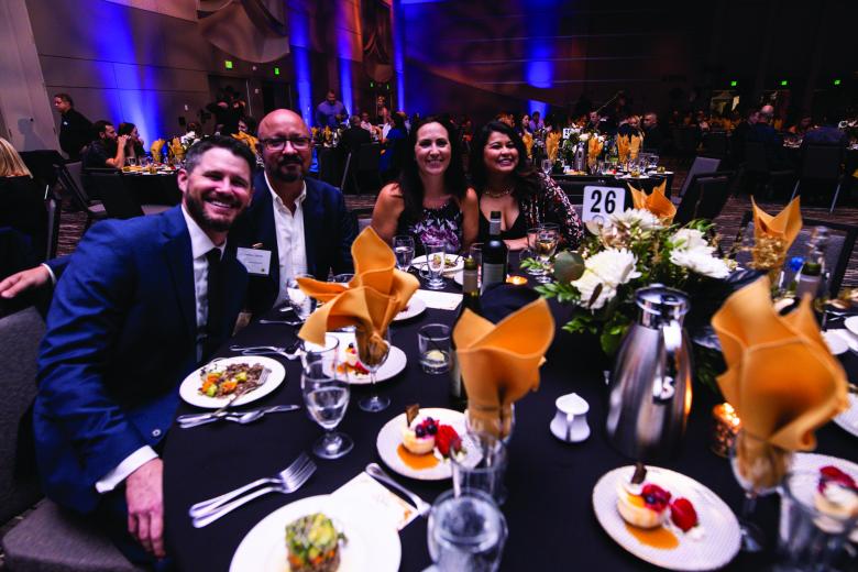 Abram Bowman, Central Valley area manager; Nathan Gosink, preconstruction director, and his wife. Elizabeth Gosink; Amelinda bowman, wife of Abram Bowman
