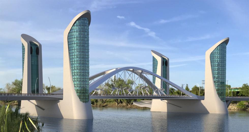 A rendering of the "Spring" Version 2 concept design for the replacement I Street Bridge as it appeared during a community event Thursday evening in Old Sacramento. (Photo courtesy T.Y. Lin International Group/I Street Bridge Replacement Project)