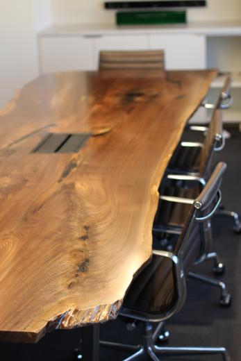 Steve Tiller designed this conference table for the Sacramento Kings' office. Steve Tiller designed this conference table for the Sacramento Kings' office.