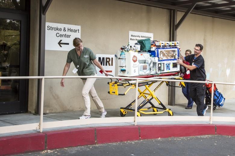 One of the last preemies from the neonatal intensive care unit is transported from Sutter Memorial Hospital just after 7 a.m. on Saturday, August 8, 2015. The NICU was relocated to Sutter's new Anderson Lucchetti Women's and Children's Center about two miles away. One of the last preemies from the neonatal intensive care unit is transported from Sutter Memorial Hospital just after 7 a.m. on Saturday, August 8, 2015. The NICU was relocated to Sutter's new Anderson Lucchetti Women's and Children's Center about two miles away.