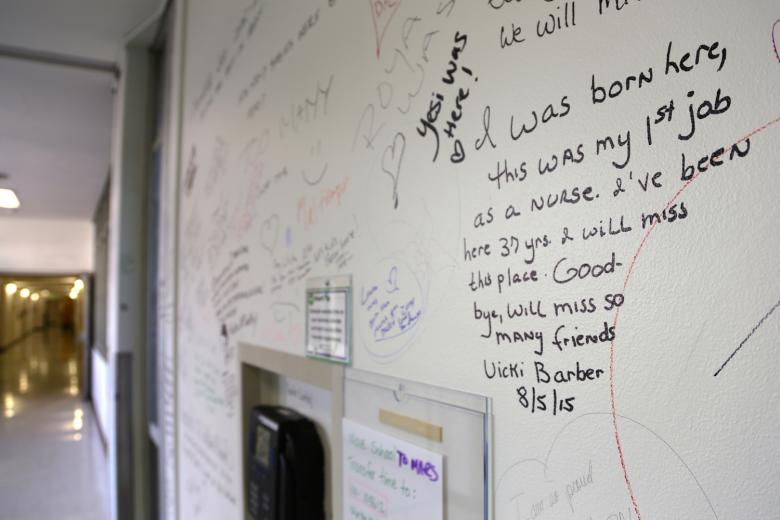 Many goodbye messages left on the walls of Sutter Memorial Hospital tell individual life stories. Many goodbye messages left on the walls of Sutter Memorial Hospital tell individual life stories.