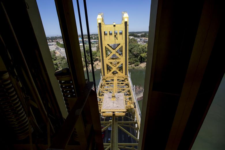 The two electric motors that power Tower Bridge are housed in the control center above the highway. Their names are Fred and Ethel. "So we know who is who," says Bennet. The two electric motors that power Tower Bridge are housed in the control center above the highway. Their names are Fred and Ethel. "So we know who is who," says Bennet.