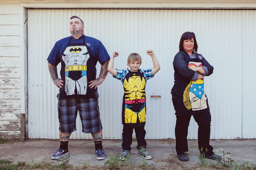 Chef Breedlove with his son, Asher, and wife, Amy.