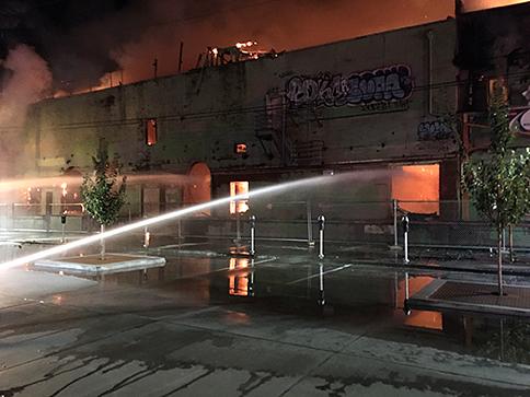 The century-old Crystal Ice and Storage building, Block 1 of Heller's project, was destroyed by fire last fall. (Courtesy  of Mike Heller)