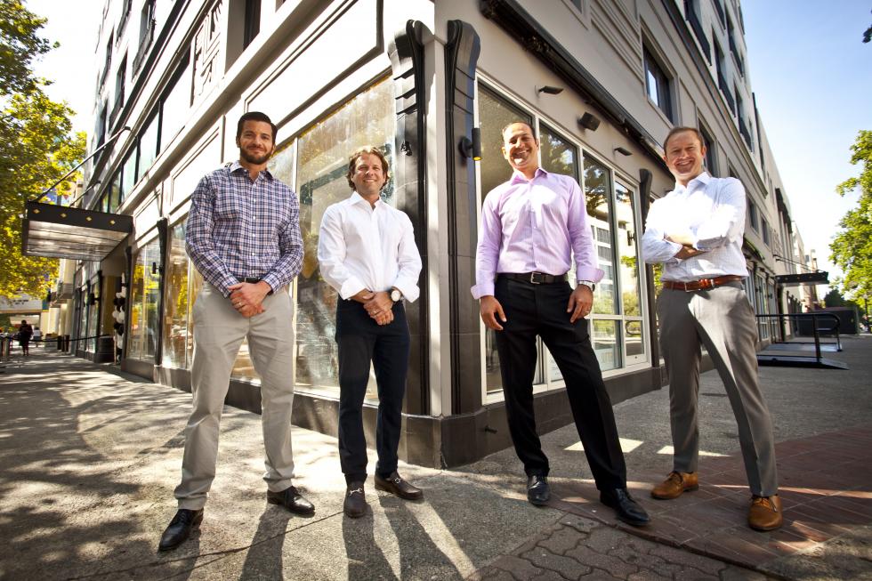 From left: Burke Fathy, Brandon Bozek, Ali Managhebi and Tyler Girimonte of Sutter Capital Group. (Photo courtesy Jeremy Sykes)