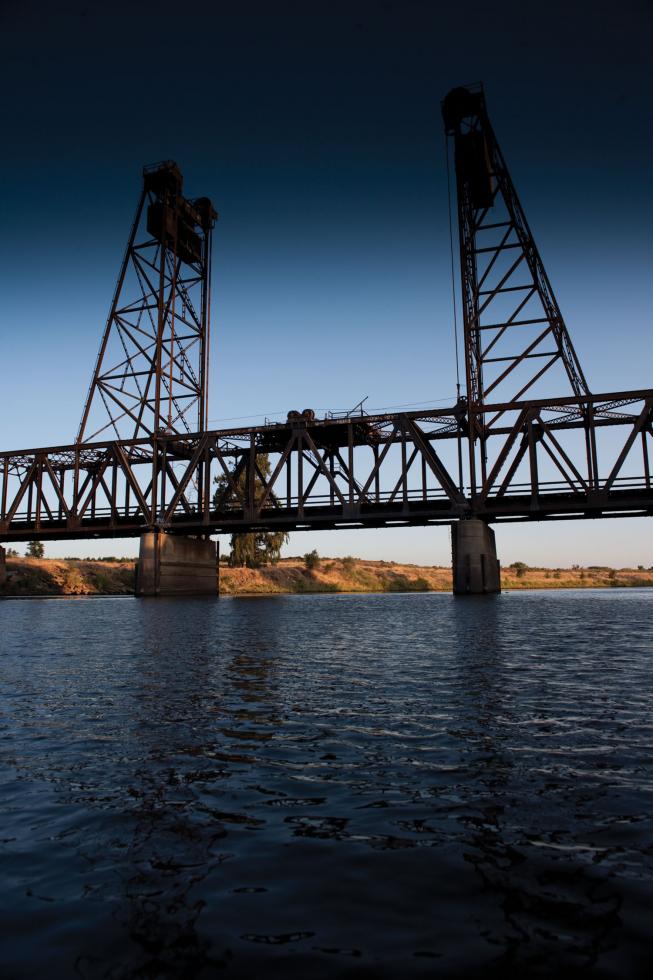 The San Joaquin River at the Mossdale County Park near Manteca.