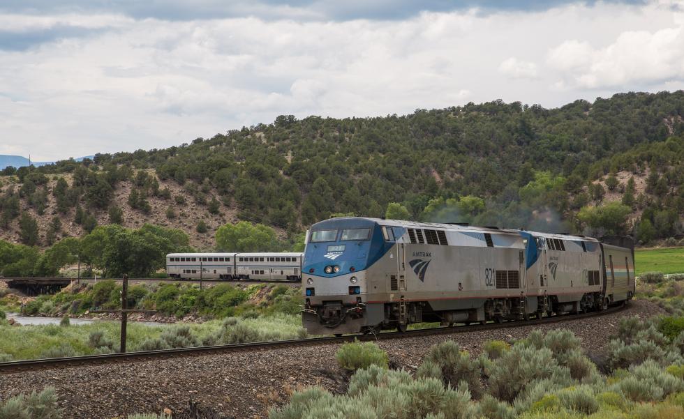 The California Zephyr passes along the Colorado River. (Photo by Tony Webster via Wikimedia Commons, licensed under CC BY-SA 2.0)