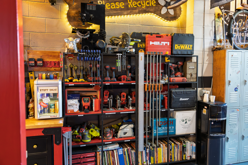 Remnants of the original Community Shop Class, where tools were available for members to check out and use.