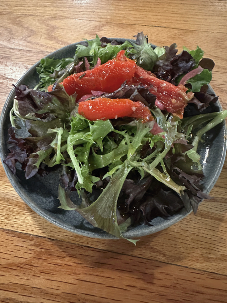 A house salad comes with the meal.