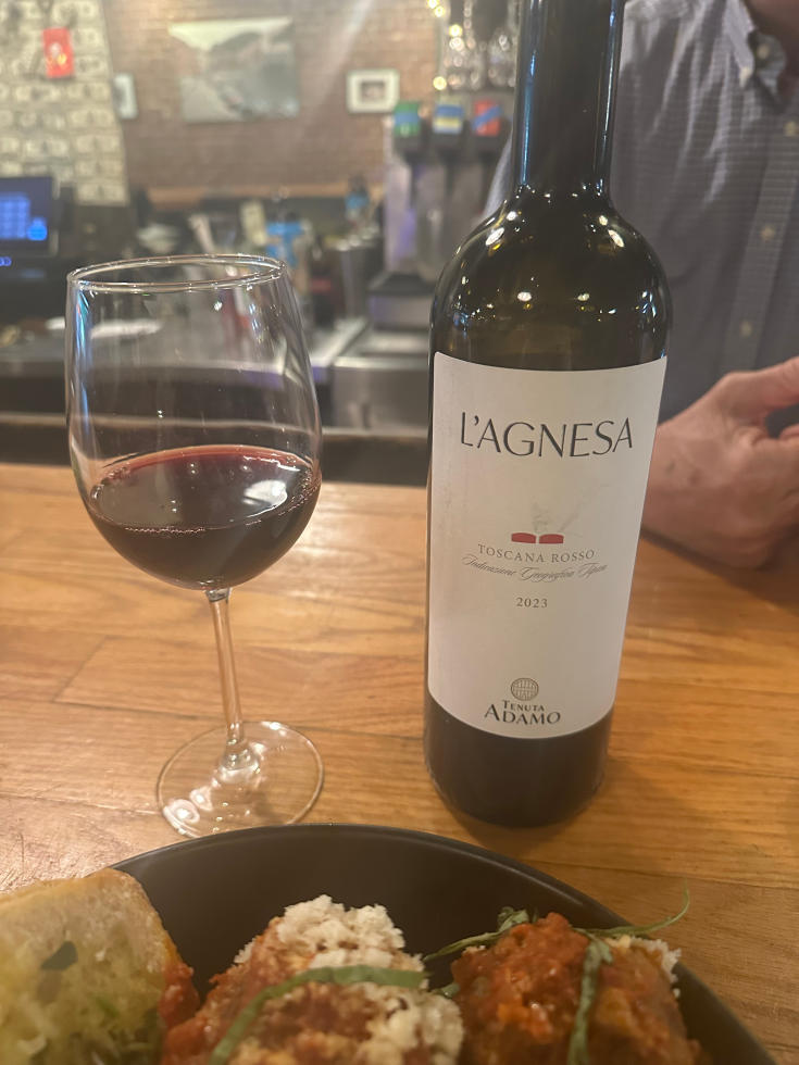 Adamo's serves wines from the owners' family estate in Italy, including this Tuscan red.