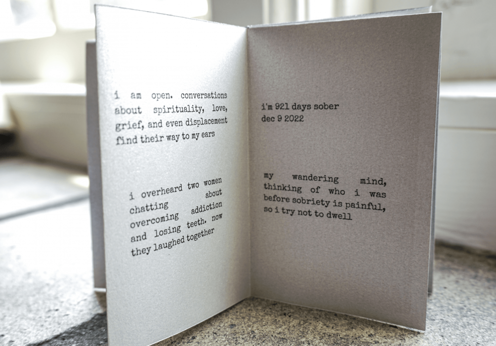 "Sober Whys and Sober Highs: Q&A for Our Alcohol-Free and Sober-Curious Friends” is a zine that answers some of the questions people often ask Muñoz about her sobriety. (Photo by Marie-Elena Schembri)