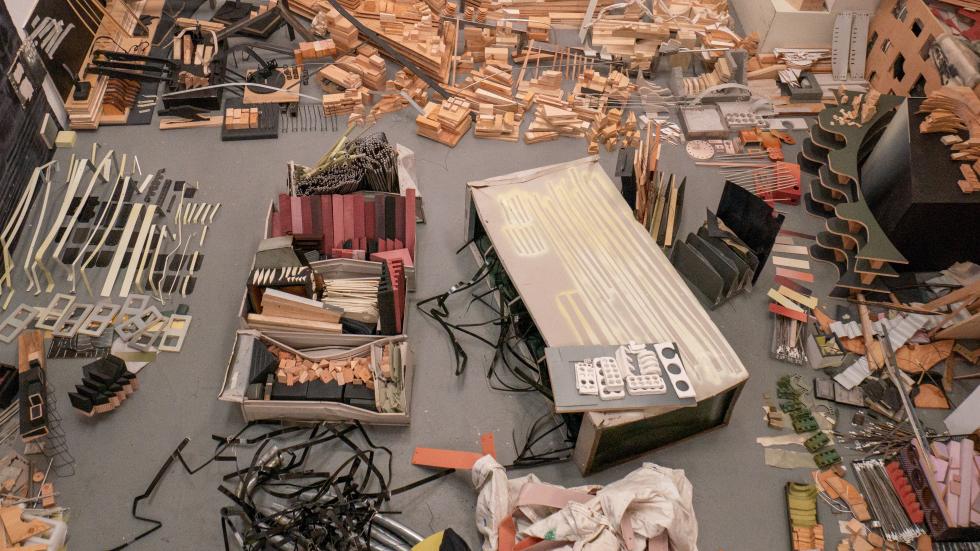 A photo of Vergoz' studio towards the end of his time at UC Davis in spring 2023.