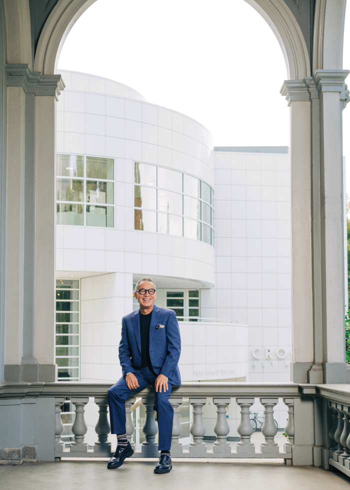 Crocker Art Museum Director Agustín Arteaga on the balcony of the Teel Family Pavilion — the modern wing of the Crocker Art Museum.