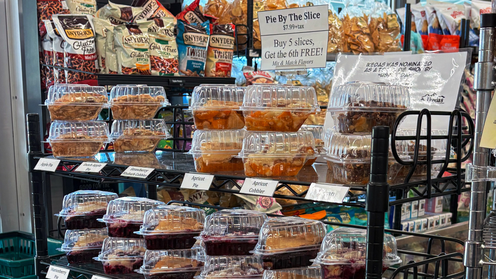 Pies and other baked goods on display at Ikeda's California Country Market. (Photo by Nicolle Sloane)