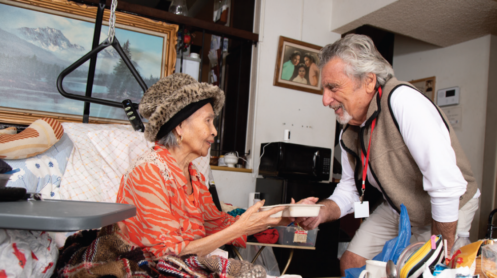 Pictured: Belinda and volunteer driver Roy Jones