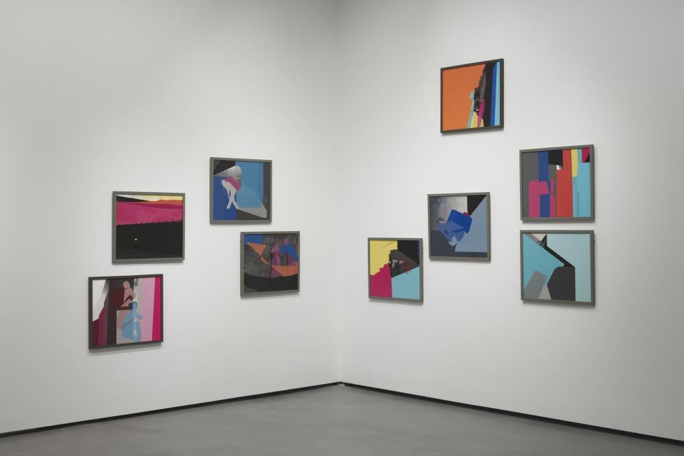 Installation view, Julio César Morales’ Line Cutters, #1-9, 2019. Courtesy of the artist and Gallery Wendi Norris, San Francisco. Photo courtesy of the Manetti Shrem Museum © Muzi Li Rowe.