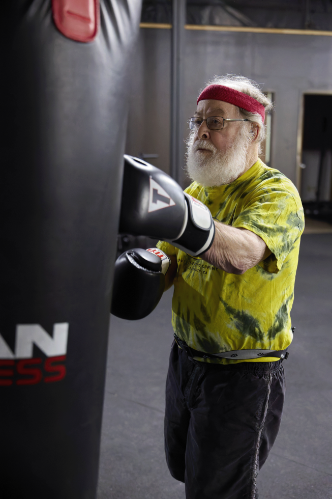 Steven Tincher, a retired financial analyst and computer systems integrator, has participated in the Rock Steady boxing program in West Sacramento the past three years. The movement helps with his Parkinson’s. (Photo by Fred Greaves)