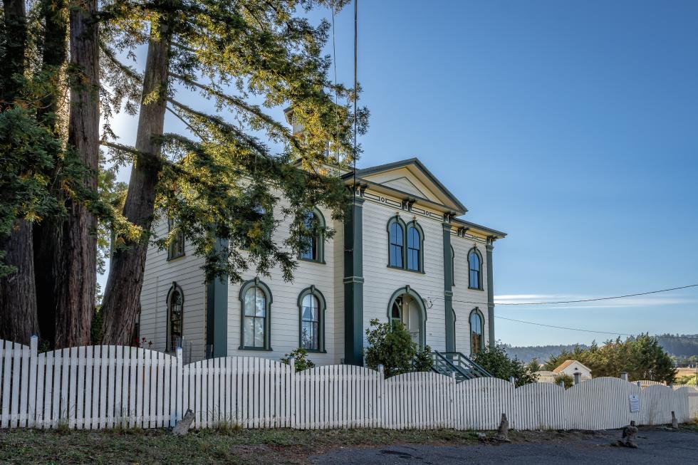 The historic schoolhouse in Bodega Bay was featured in the Hitchcock film "The Birds." (Shutterstock photo)