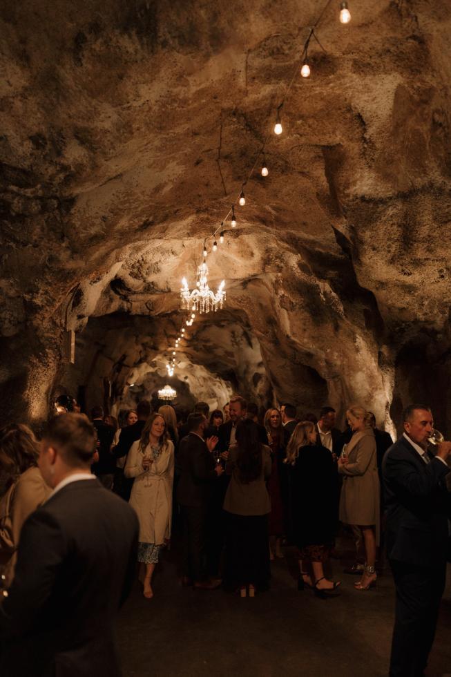 Guests walk through one of Ironstone Vineyard's caves. (Photo courtesy of Ironstone Vineyards)