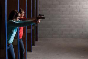 Inside the unfinished shooting lanes at the new Capital Gun Club in Roseville, which opens this month.