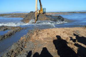 Breach excavation, Jan. 6, 2015