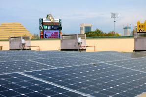The River Cats have reduced Raley Field’s carbon footprint with a 154-kilowatt solar array. (Photo courtesy of the River Cats)