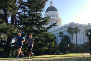 Jenn Kistler-McCoy goes for a run by the California State Capitol. (Photo courtesy Jenn Kistler-McCoy)