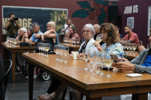 Attendees sample Mexican wines at a Terra Madre Americas panel. (Photos by Anna Dobrowolski)