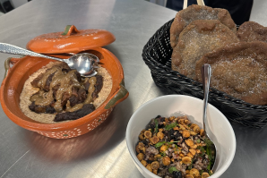 The third and final course is bison served with buckwheat frybread. The bison is from a ranch in Stockton. (Photos by Judy Farah)